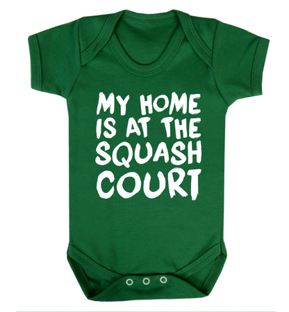 My home is at the squash court Baby Vest green 18-24 months