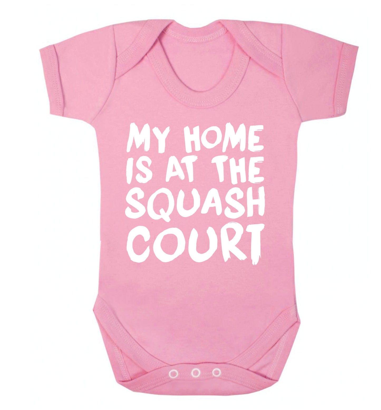 My home is at the squash court Baby Vest pale pink 18-24 months