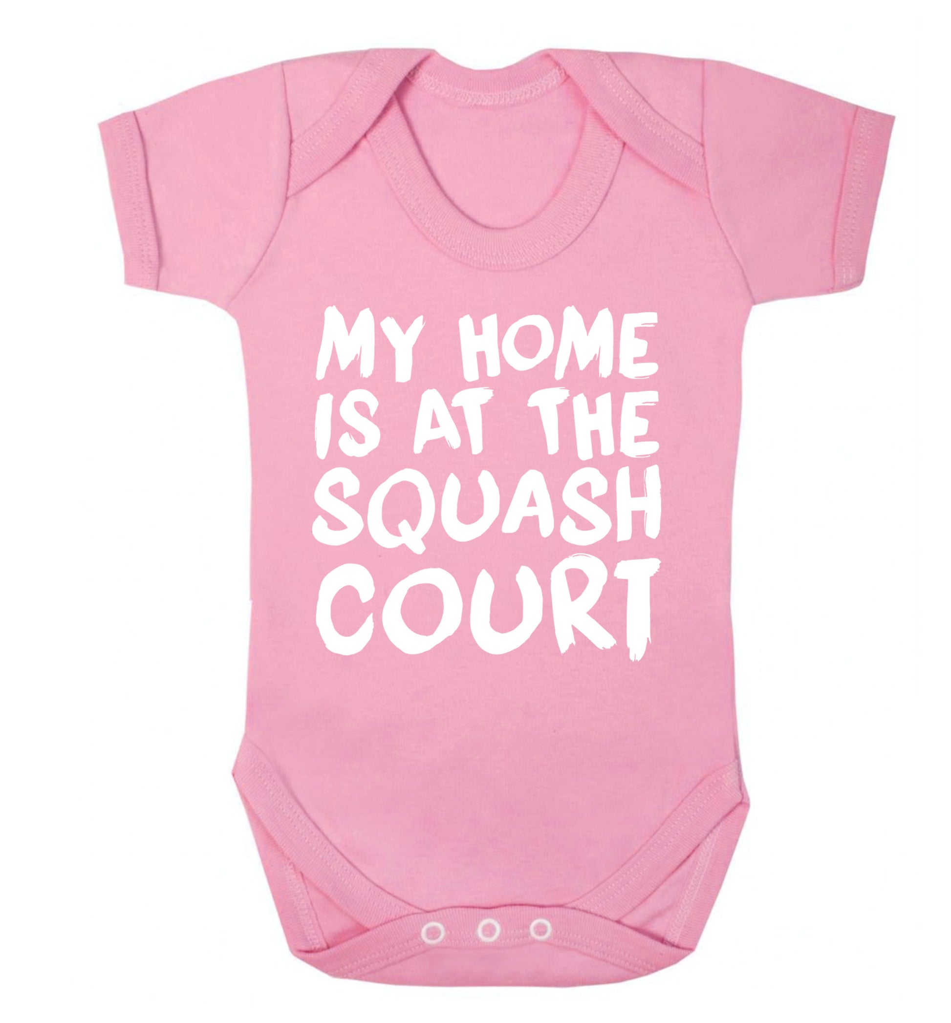 My home is at the squash court Baby Vest pale pink 18-24 months