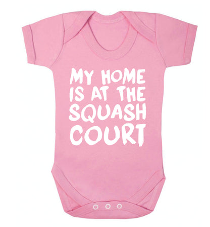 My home is at the squash court Baby Vest pale pink 18-24 months