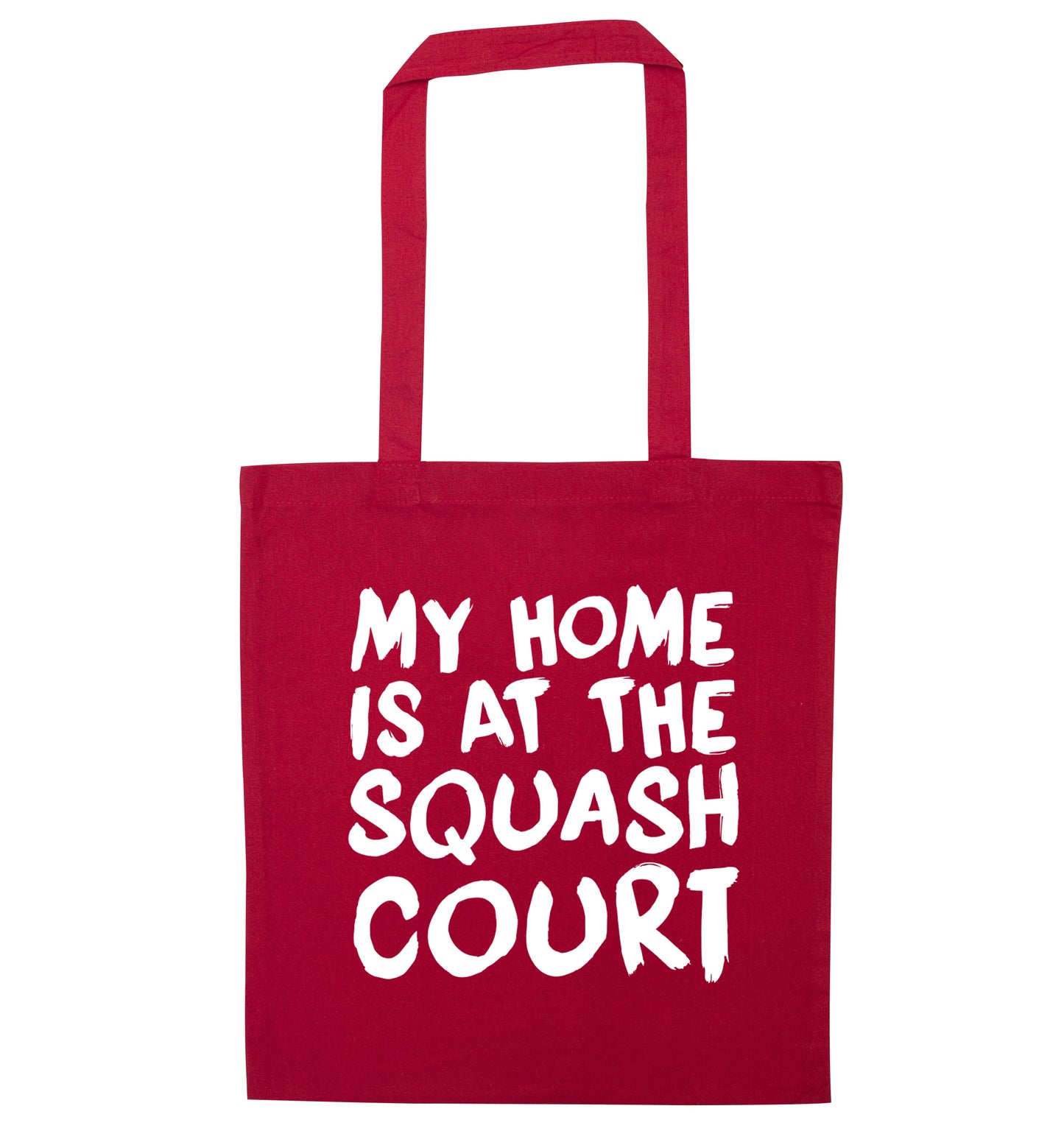 My home is at the squash court red tote bag