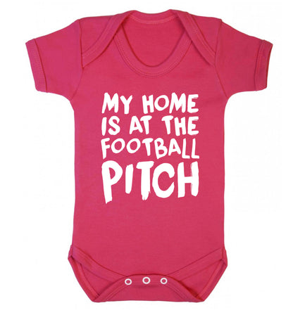 My home is at the football pitch Baby Vest dark pink 18-24 months