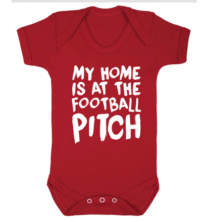 My home is at the football pitch Baby Vest red 18-24 months