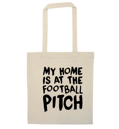 My home is at the football pitch natural tote bag