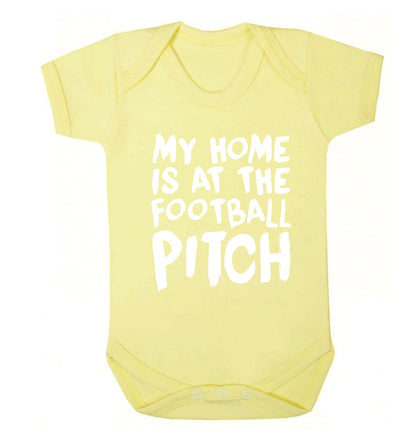 My home is at the football pitch Baby Vest pale yellow 18-24 months