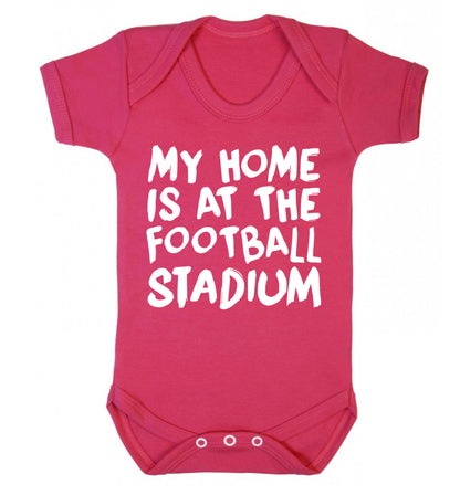 My home is at the football stadium Baby Vest dark pink 18-24 months