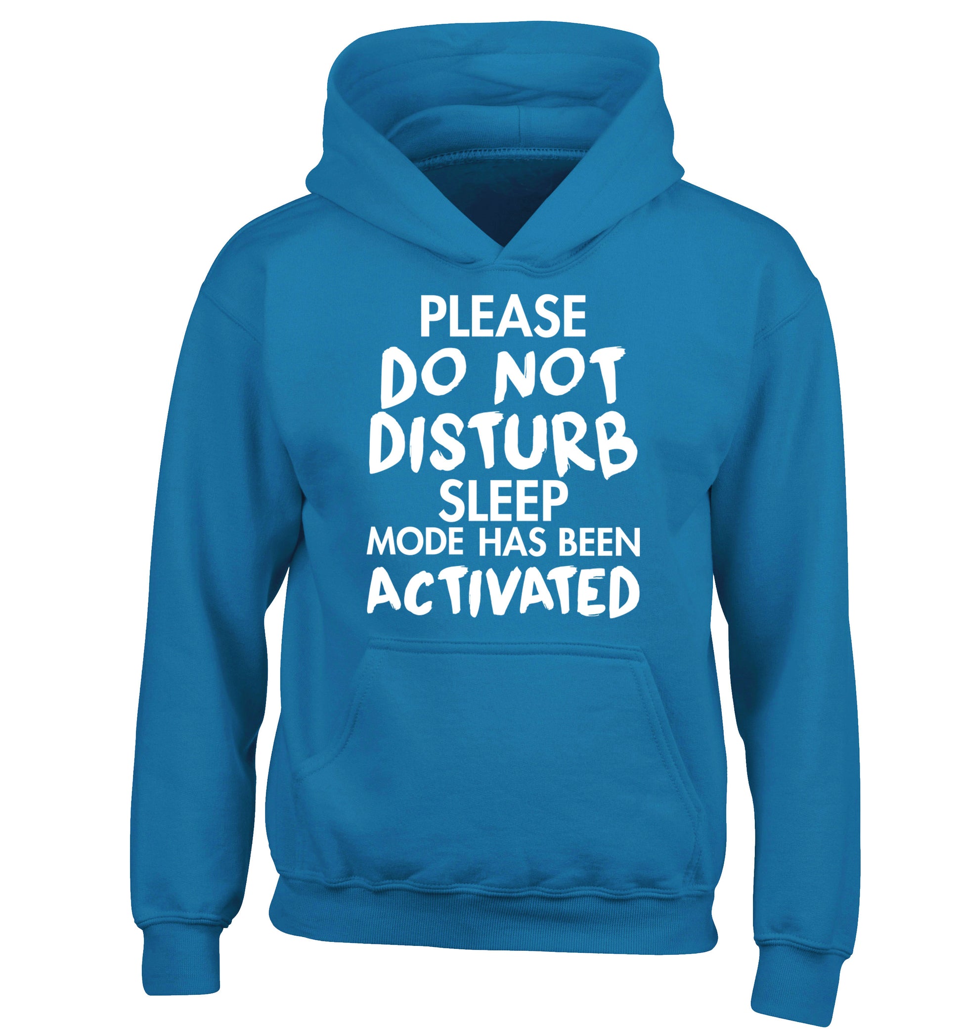 Please do not disturb sleeping mode has been activated children's blue hoodie 12-14 Years