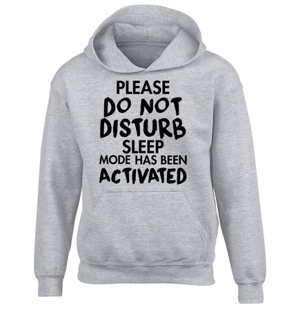 Please do not disturb sleeping mode has been activated children's grey hoodie 12-14 Years