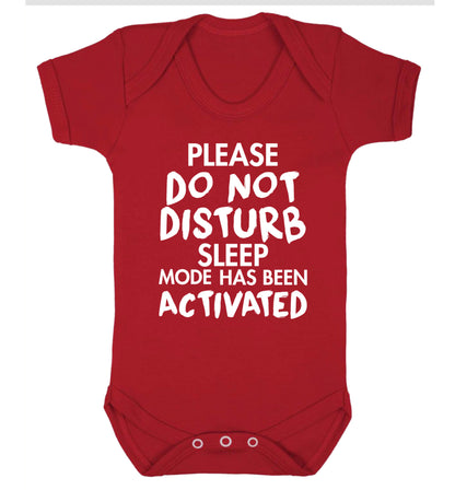 Please do not disturb sleeping mode has been activated Baby Vest red 18-24 months