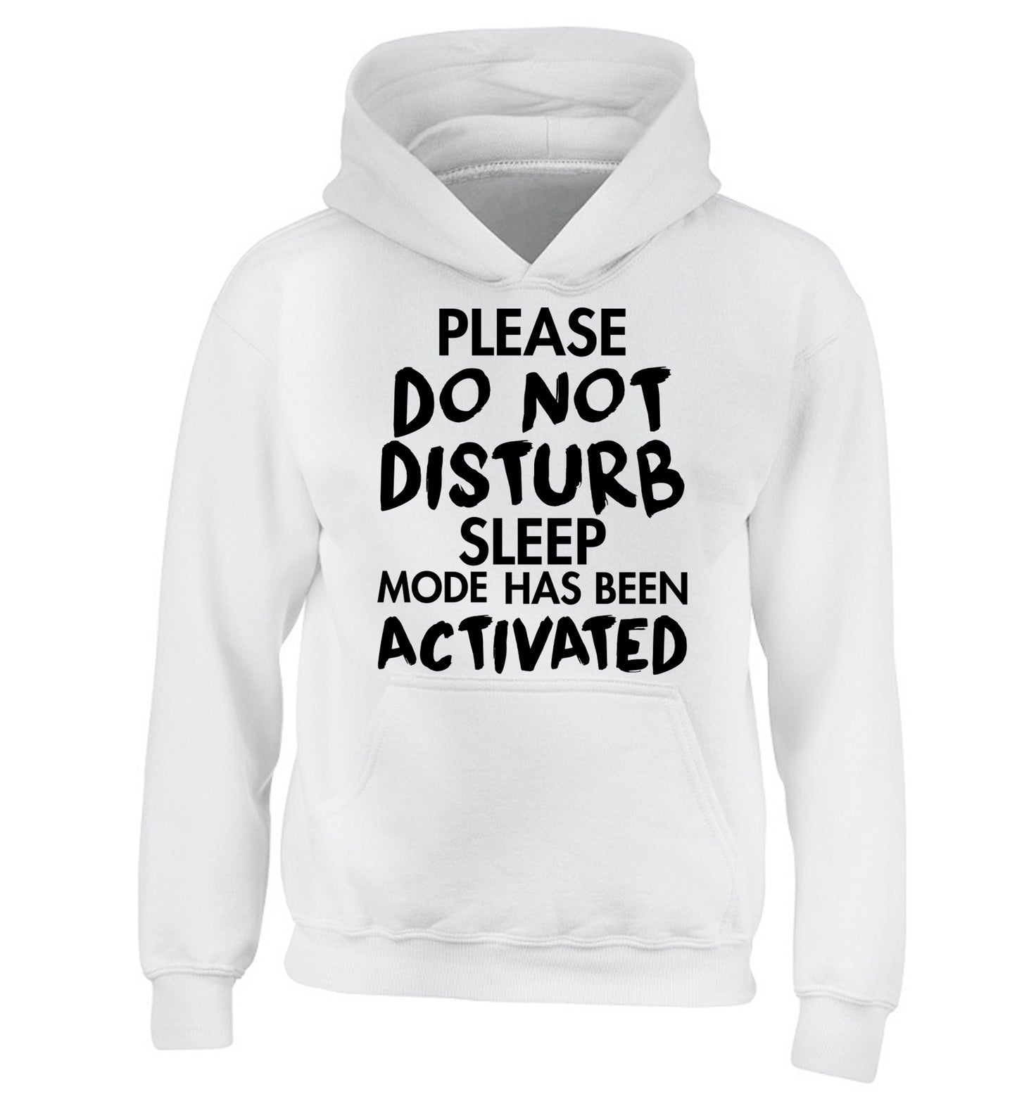 Please do not disturb sleeping mode has been activated children's white hoodie 12-14 Years
