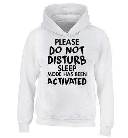 Please do not disturb sleeping mode has been activated children's white hoodie 12-14 Years