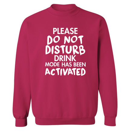 Please do not disturb drink mode has been activated Adult's unisex pink Sweater 2XL
