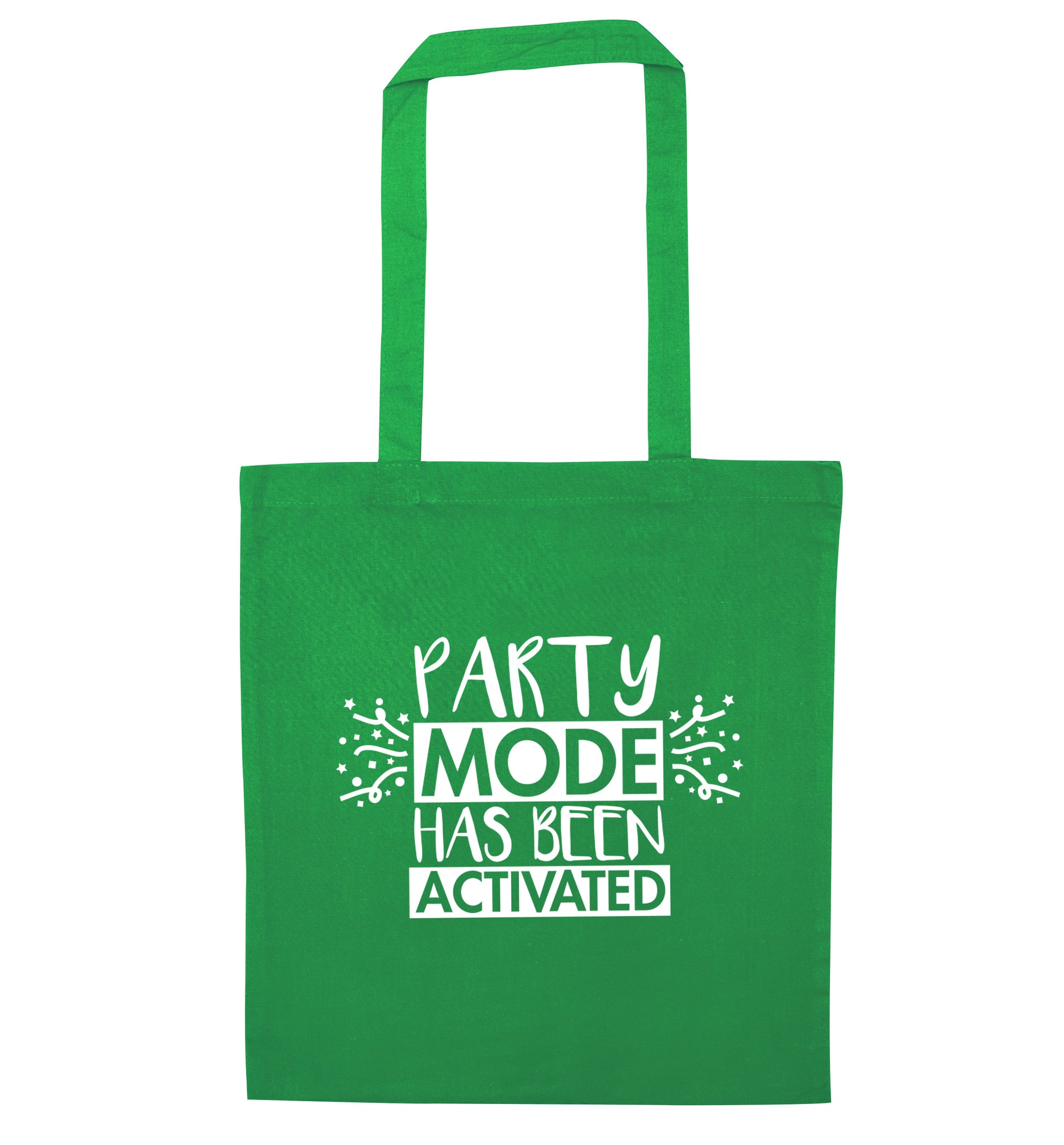 Please do not disturb party mode has been activated green tote bag