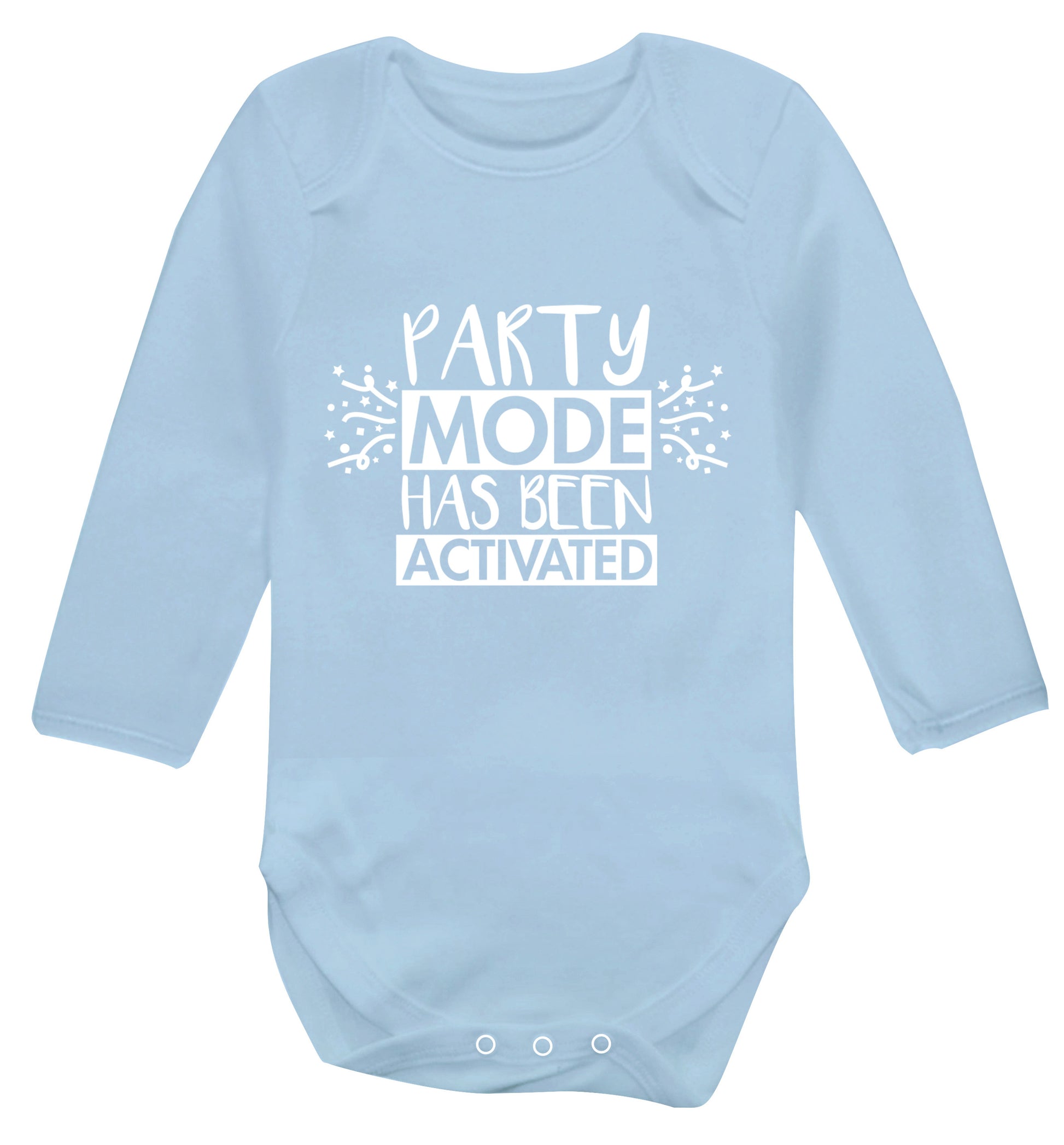 Please do not disturb party mode has been activated Baby Vest long sleeved pale blue 6-12 months