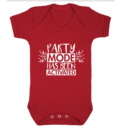 Please do not disturb party mode has been activated Baby Vest red 18-24 months