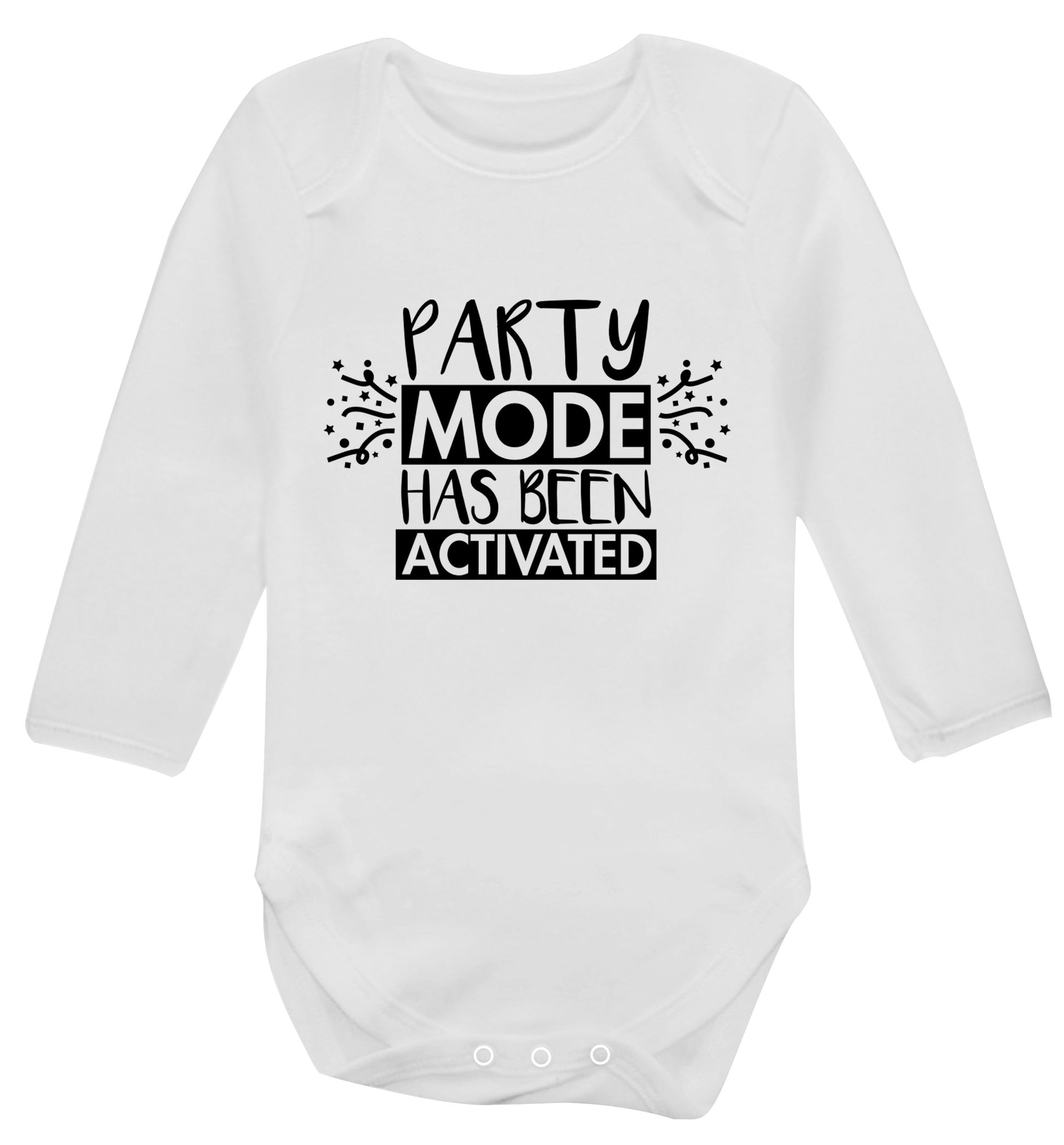 Please do not disturb party mode has been activated Baby Vest long sleeved white 6-12 months