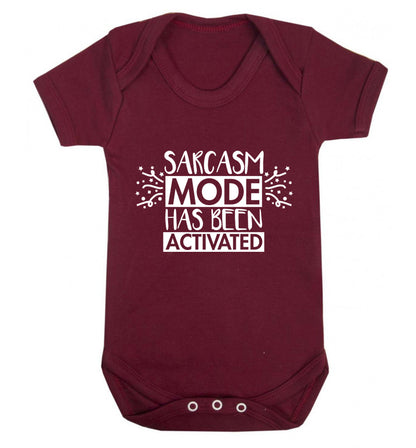 Sarcarsm mode has been activated Baby Vest maroon 18-24 months