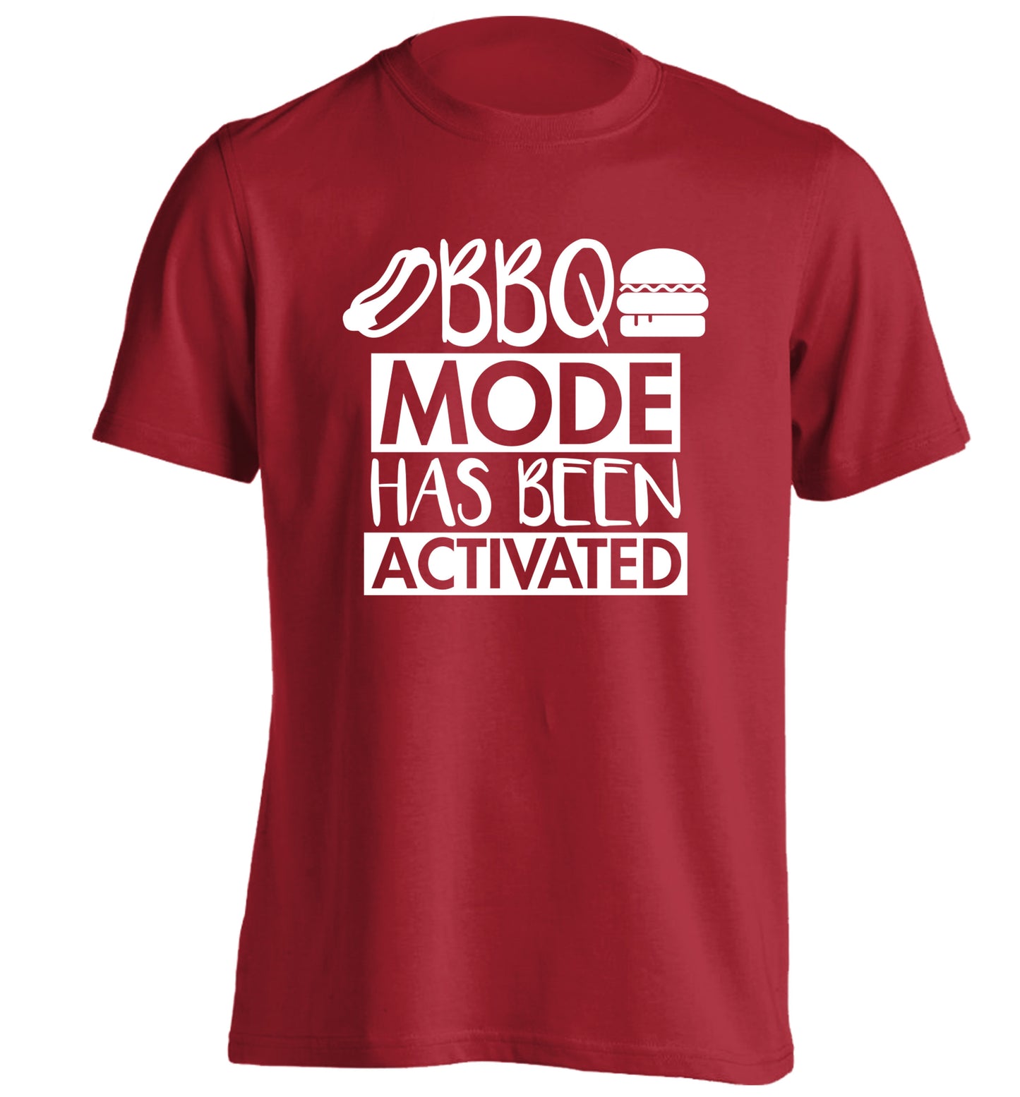 Bbq mode has been activated adults unisex red Tshirt 2XL