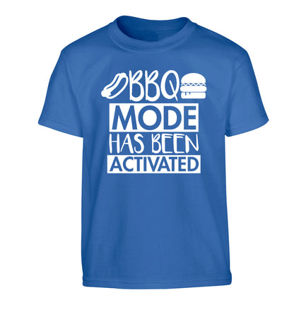 Bbq mode has been activated Children's blue Tshirt 12-14 Years