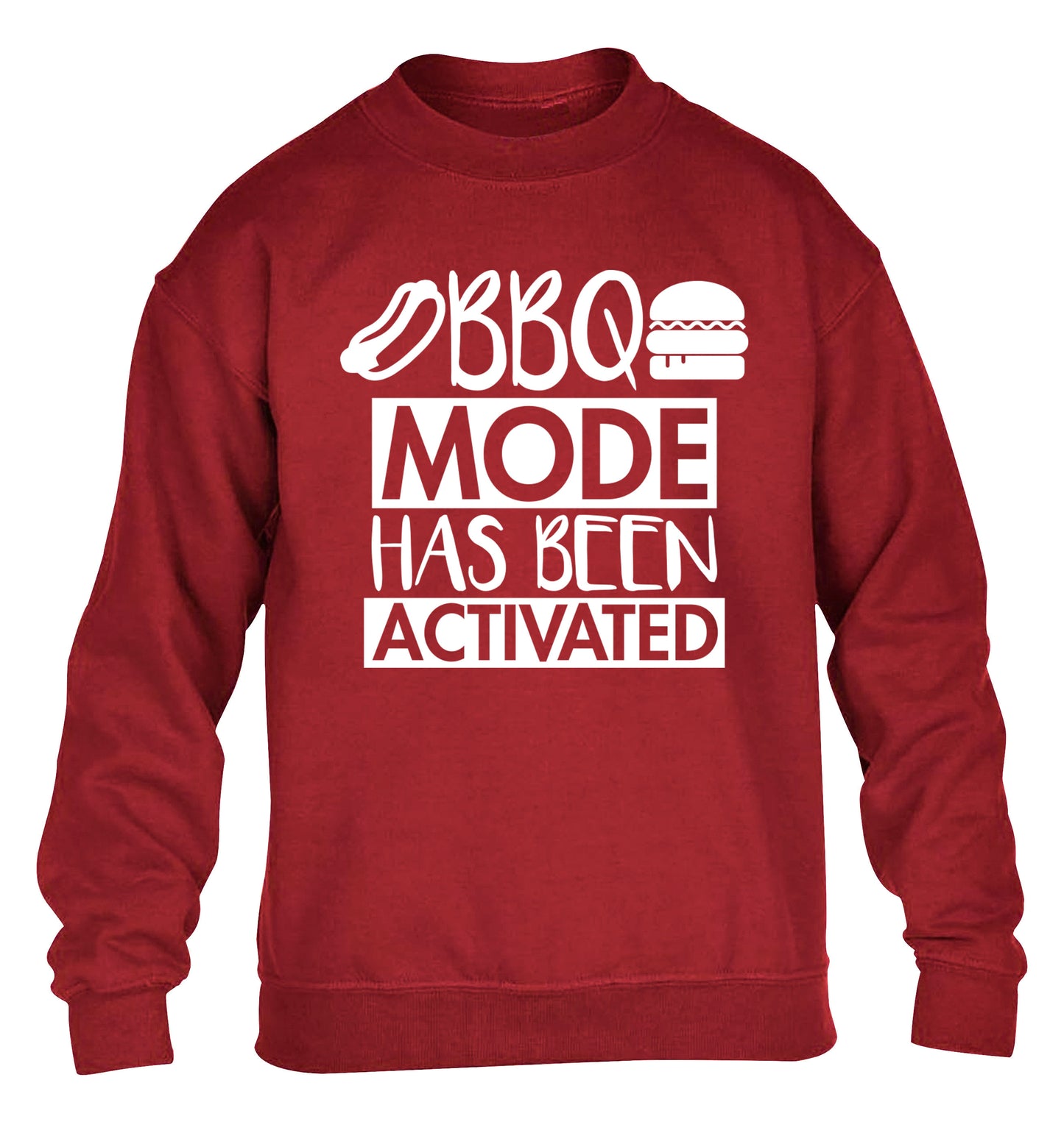 Bbq mode has been activated children's grey sweater 12-14 Years