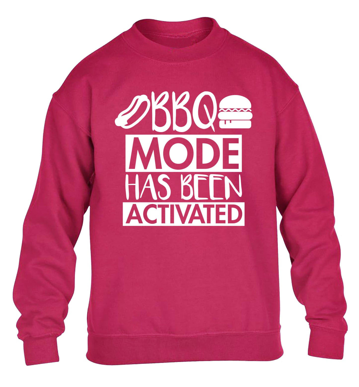 Bbq mode has been activated children's pink sweater 12-14 Years