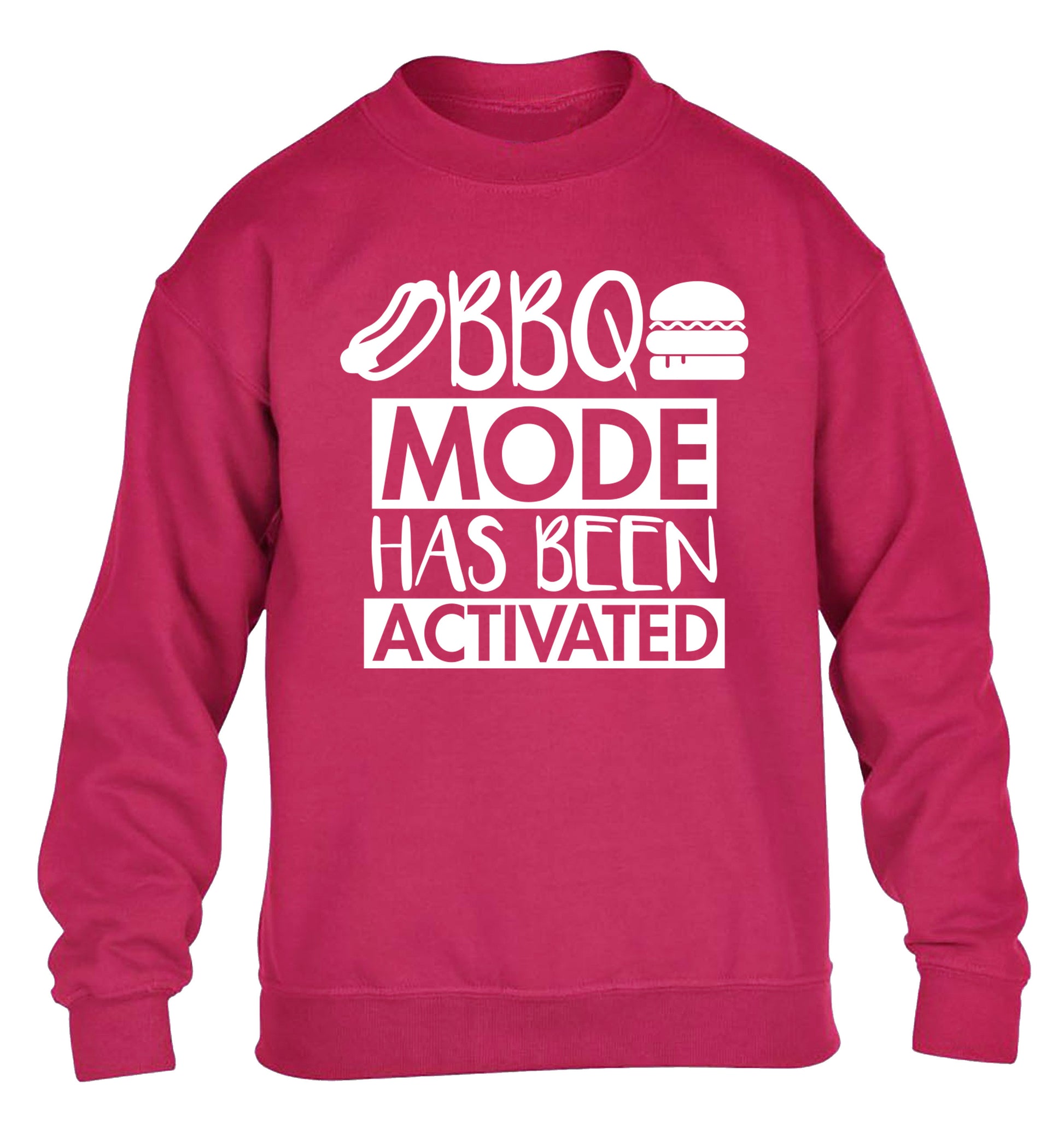 Bbq mode has been activated children's pink sweater 12-14 Years