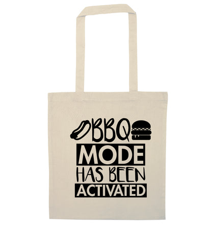 Bbq mode has been activated natural tote bag