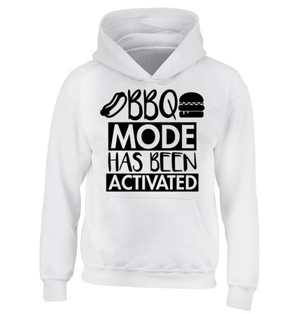 Bbq mode has been activated children's white hoodie 12-14 Years