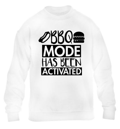 Bbq mode has been activated children's white sweater 12-14 Years