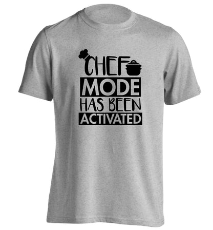Chef mode has been activated adults unisex grey Tshirt 2XL