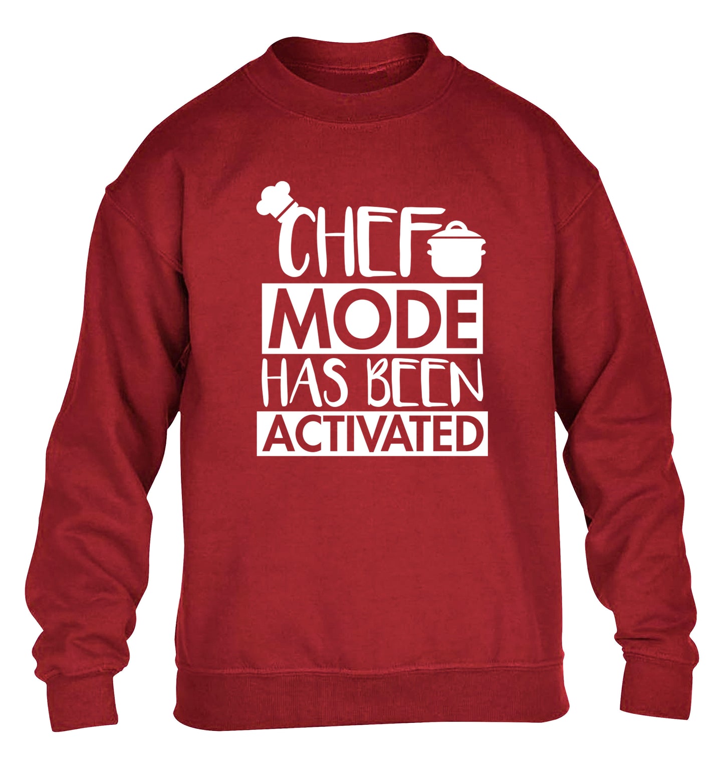 Chef mode has been activated children's grey sweater 12-14 Years