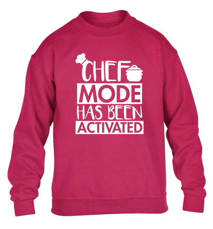 Chef mode has been activated children's pink sweater 12-14 Years