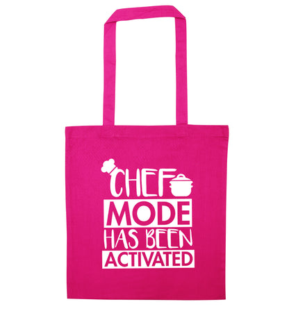 Chef mode has been activated pink tote bag
