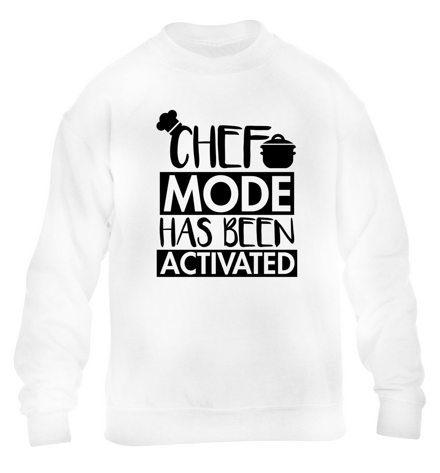 Chef mode has been activated children's white sweater 12-14 Years