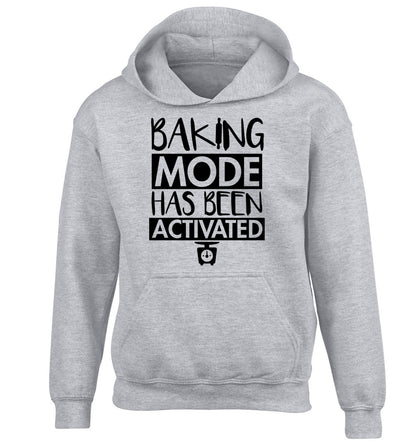 Baking mode has been activated children's grey hoodie 12-14 Years