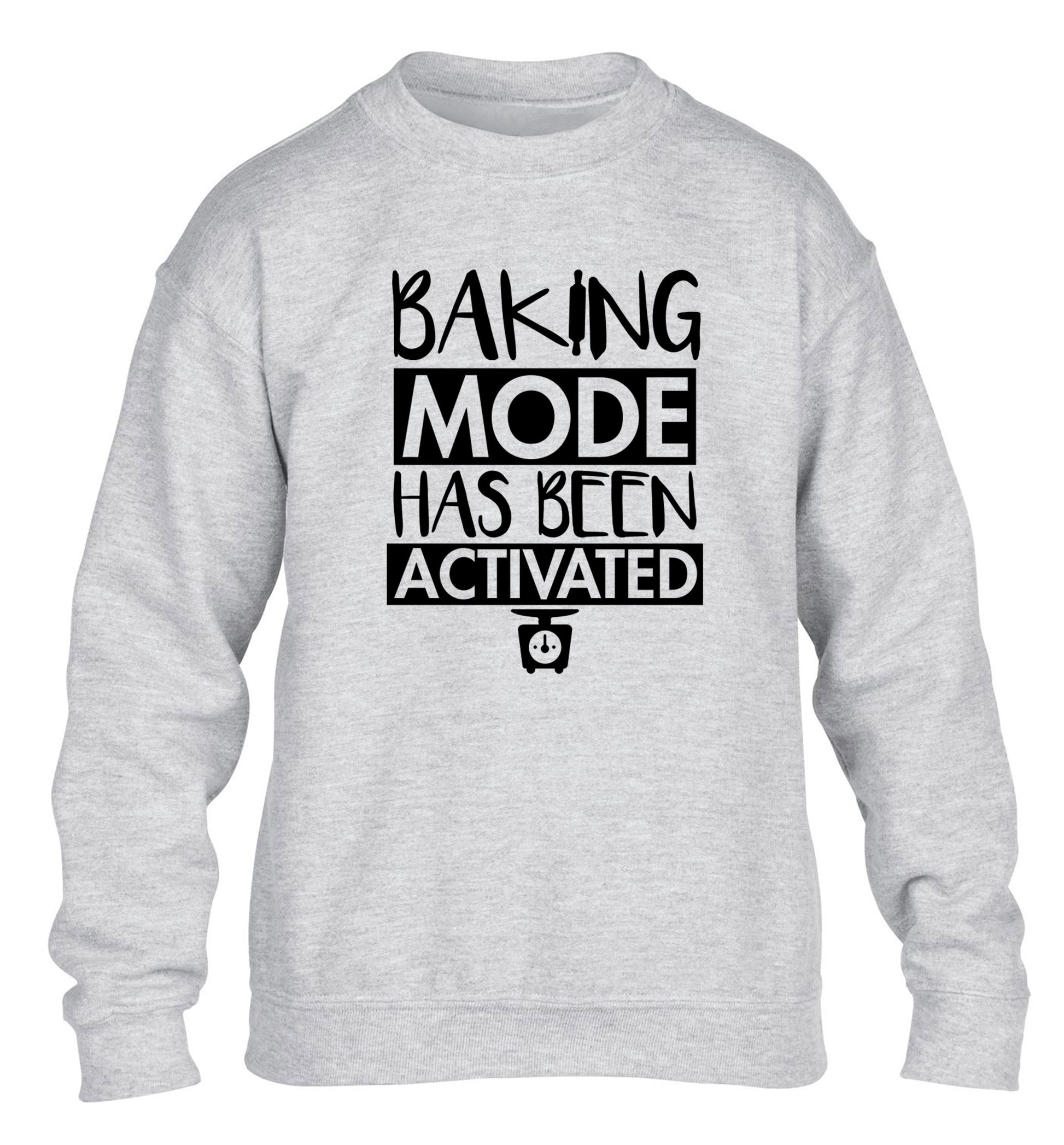 Baking mode has been activated children's grey sweater 12-14 Years