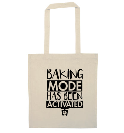 Baking mode has been activated natural tote bag