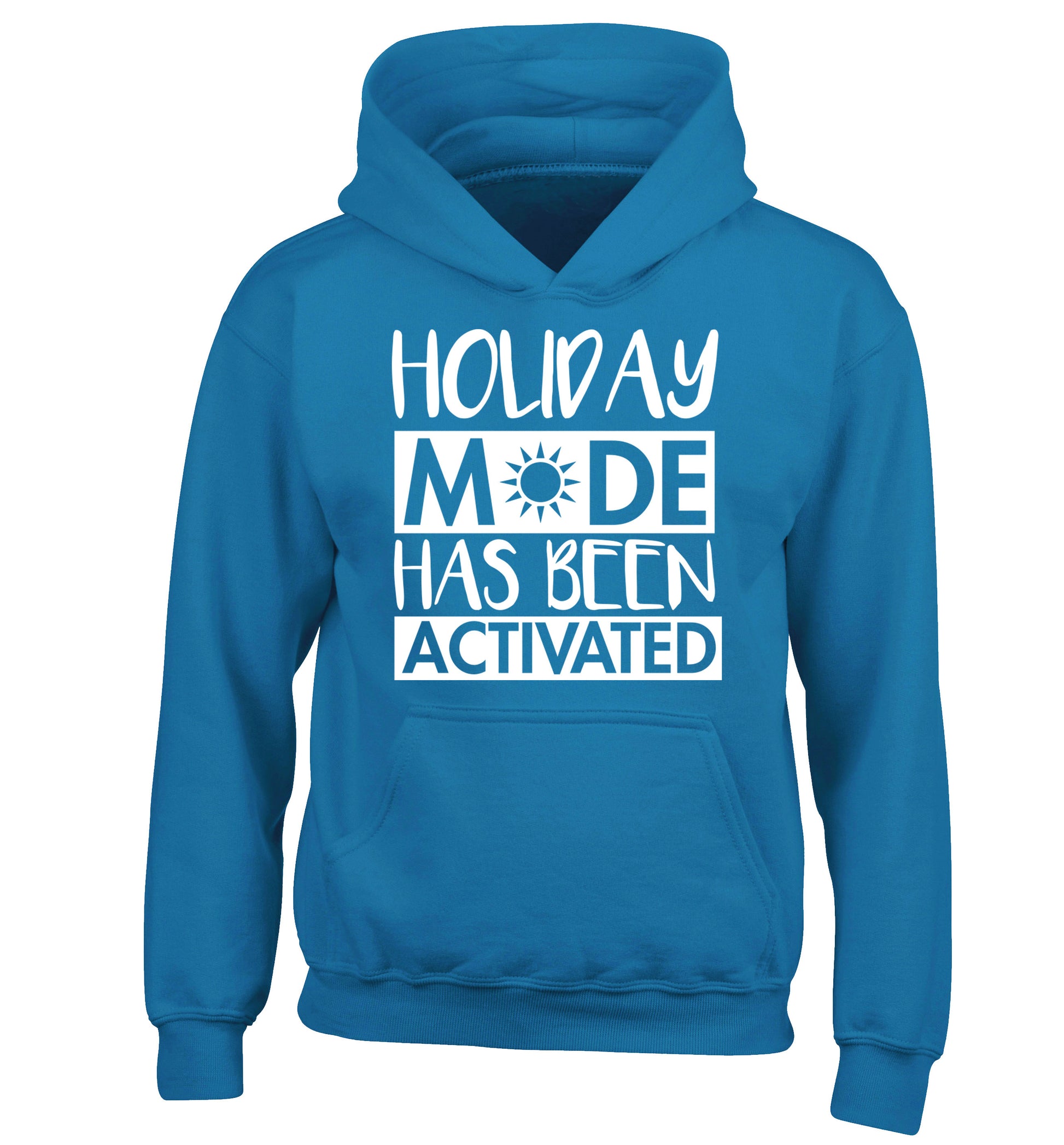 Holiday mode has been activated children's blue hoodie 12-14 Years