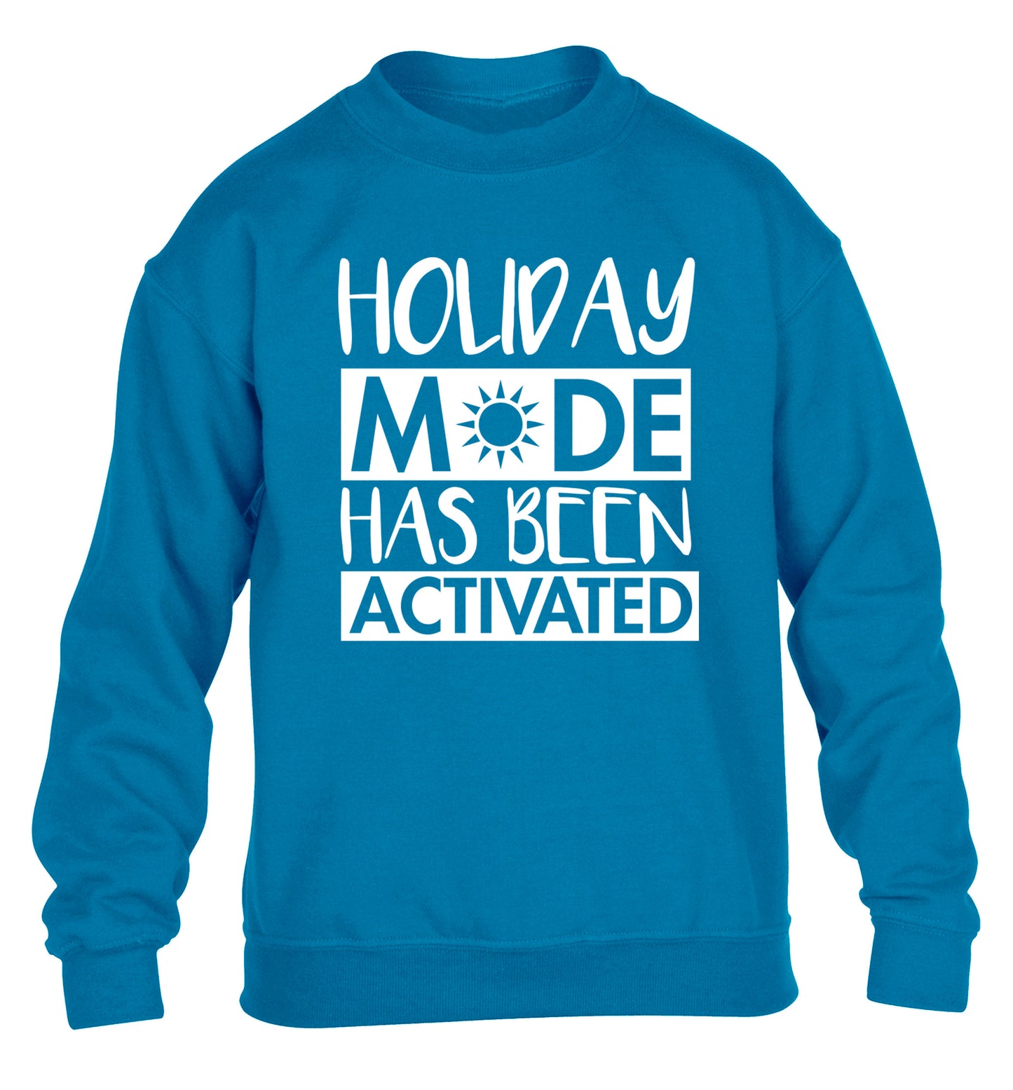 Holiday mode has been activated children's blue sweater 12-14 Years