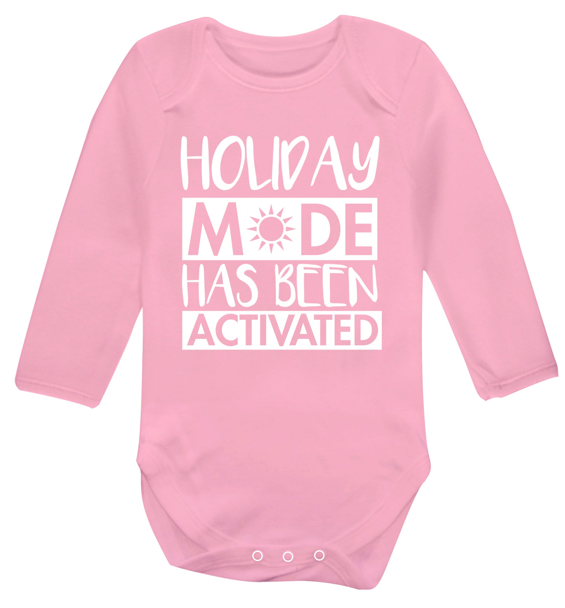 Holiday mode has been activated Baby Vest long sleeved pale pink 6-12 months
