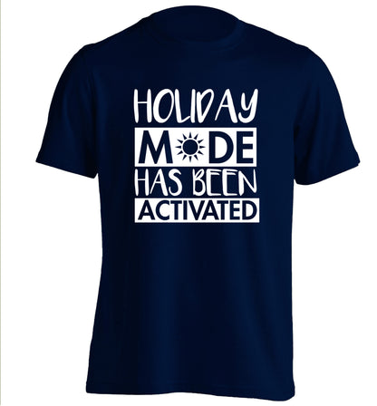 Holiday mode has been activated adults unisex navy Tshirt 2XL