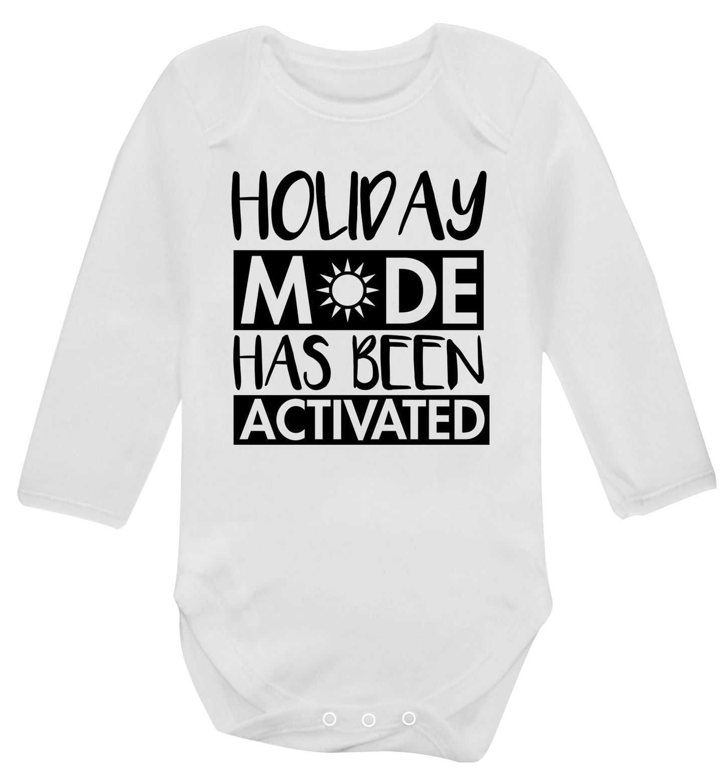 Holiday mode has been activated Baby Vest long sleeved white 6-12 months