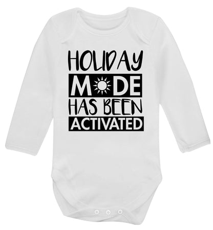 Holiday mode has been activated Baby Vest long sleeved white 6-12 months