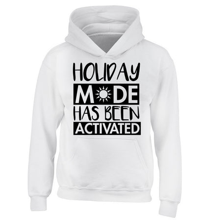 Holiday mode has been activated children's white hoodie 12-14 Years