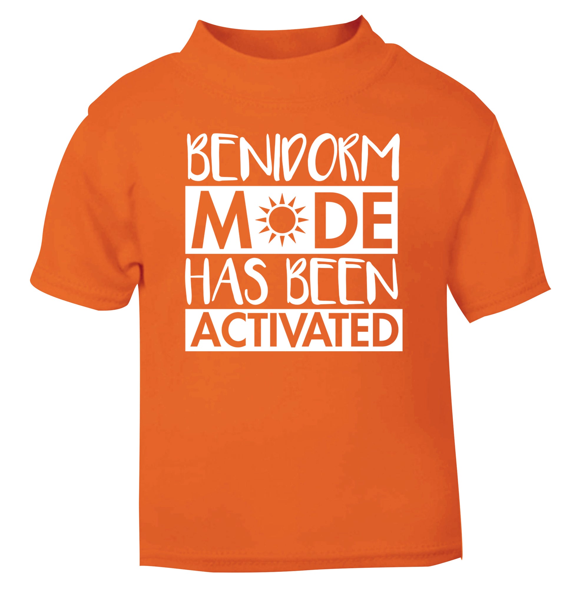 Benidorm mode has been activated orange Baby Toddler Tshirt 2 Years