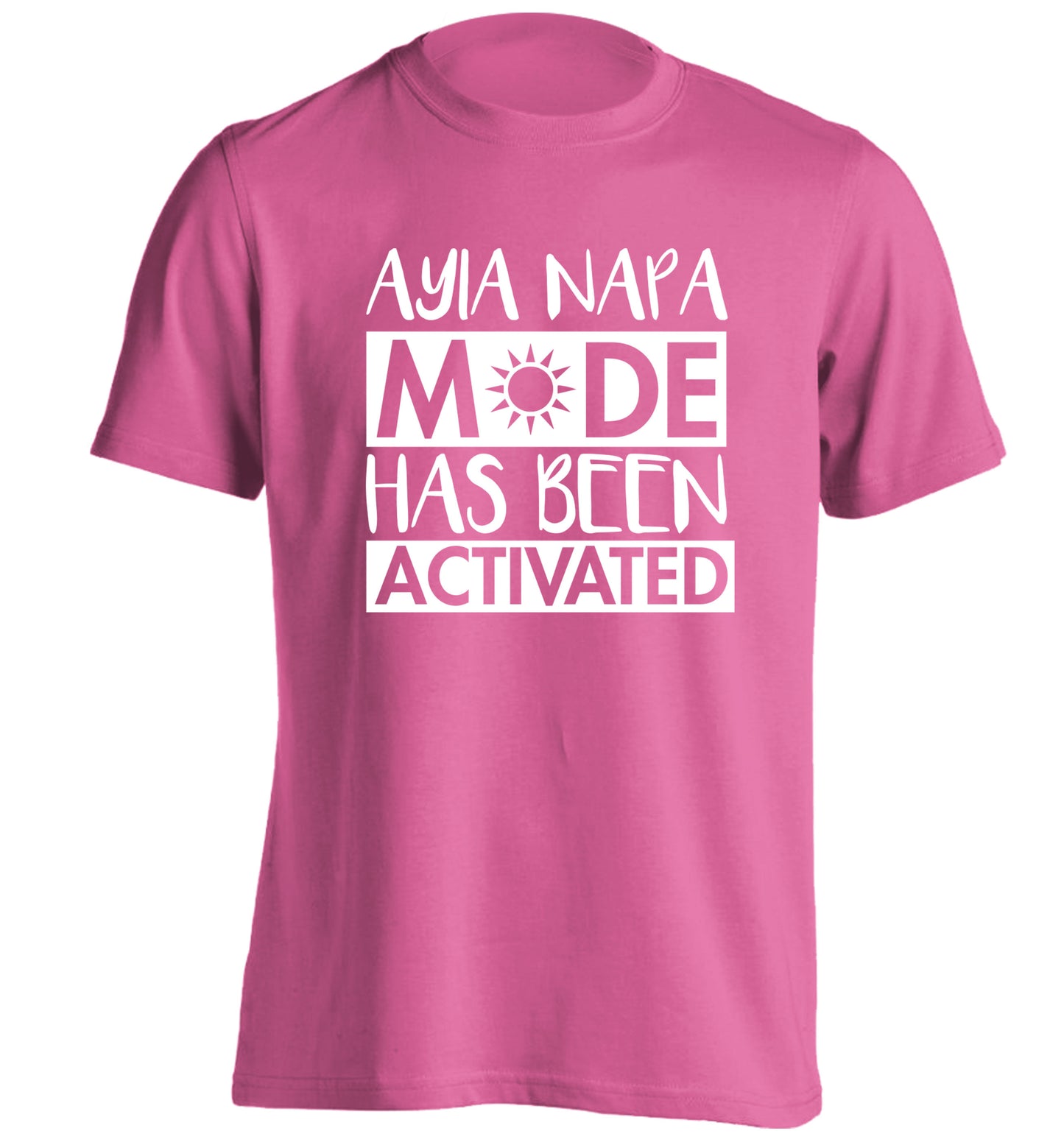 Aiya Napa mode has been activated adults unisex pink Tshirt 2XL