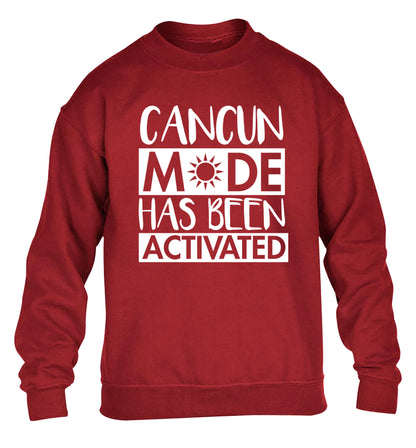 Cancun mode has been activated children's grey sweater 12-14 Years