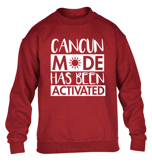 Cancun mode has been activated children's grey sweater 12-14 Years
