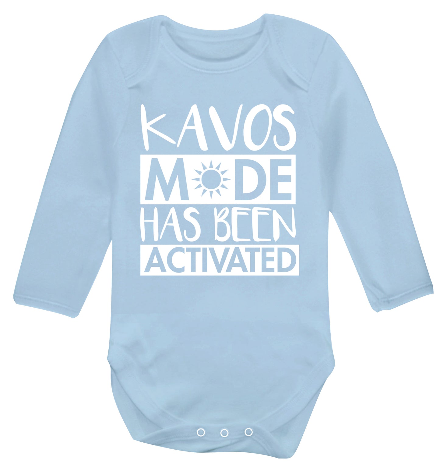 Kavos mode has been activated Baby Vest long sleeved pale blue 6-12 months