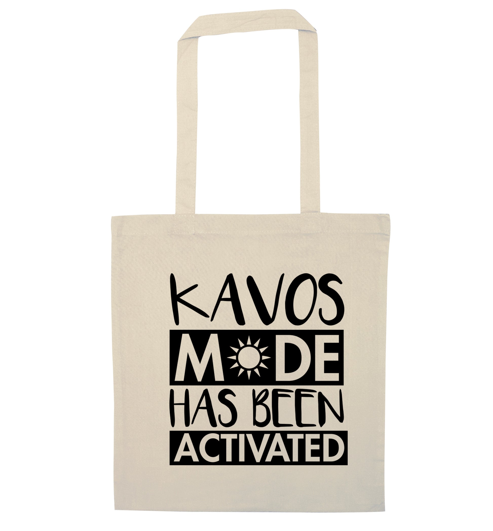 Kavos mode has been activated natural tote bag